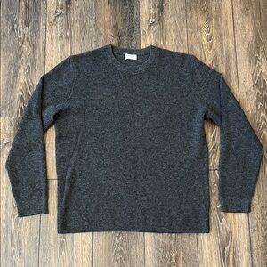 CANDY & CAVIAR Round Neck THICK 100% Cashmere Womens (XL) Gray RIBBED Sweater